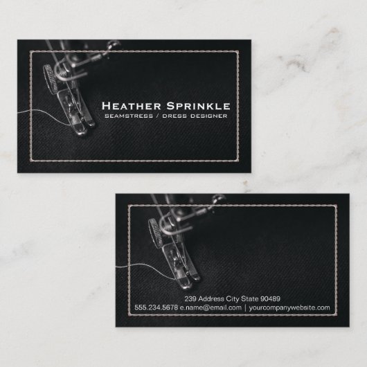 naaimachine | Leder | Stitching Visitekaartje (Voorkant / Achterkant)