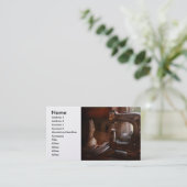 naaimachine - leder - zadelriem visitekaartje (Staand voorkant)