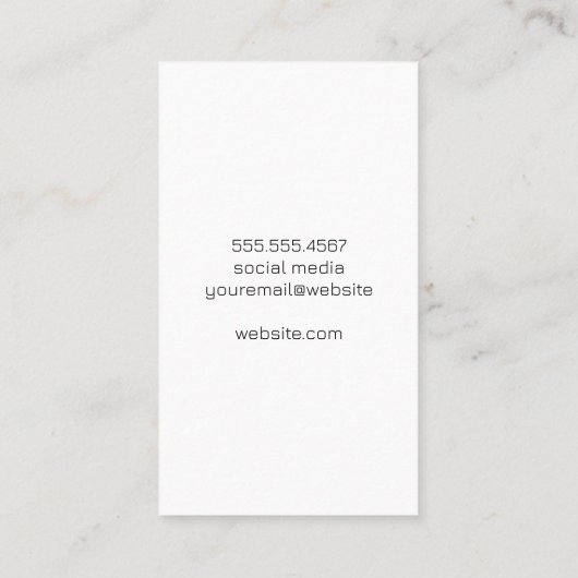  naaimachine | Leren textuurrand Visitekaartje (Achterkant)