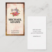  naaimachine | Leren textuurrand Visitekaartje (Voorkant / Achterkant)