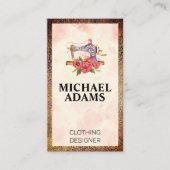  naaimachine | Leren textuurrand Visitekaartje (Voorkant)