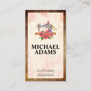 naaimachine   Leren textuurrand Visitekaartje