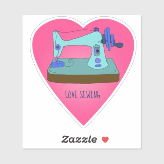  naaimachine, liefdesnaaimachine, gepersonaliseerd sticker (Vel)