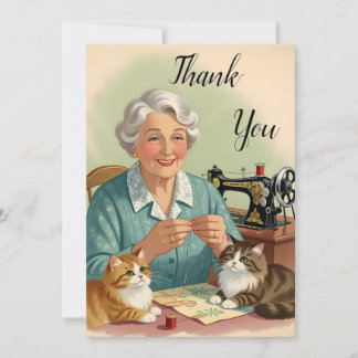 Naaimachine Liefhebber En Kattenliefhebbers Bedankkaart