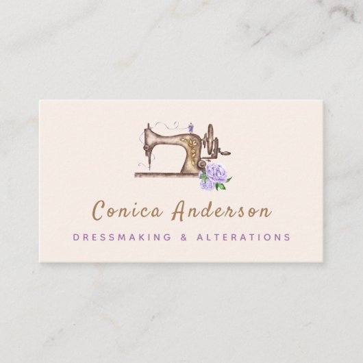  naaimachine Lila Roos Moderne  Visitekaartje (Voorkant)
