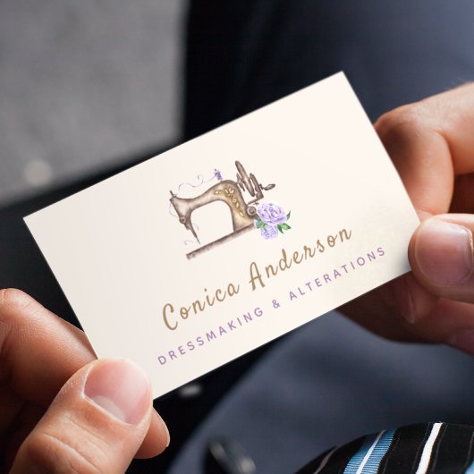  naaimachine Lila Roos Moderne  Visitekaartje