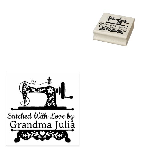  naaimachine Logo Rubberstempel (Gestempeld)