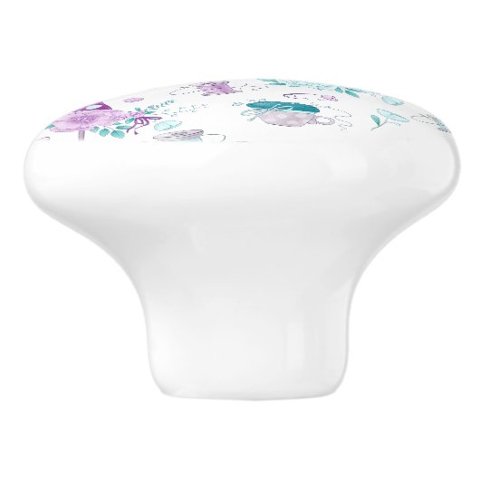  naaimachine Mannequin Blauw Paarse Keramische Knop (Zijkant)