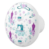 naaimachine Mannequin Blauw Paarse Keramische Knop (Rechts)