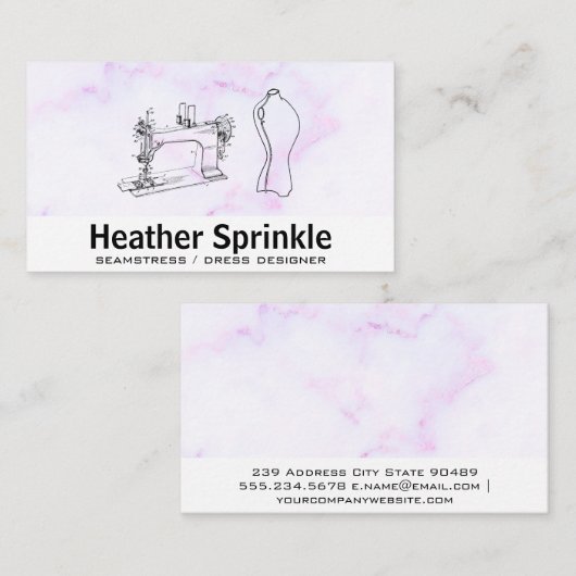 naaimachine | mannequin visitekaartje (Voorkant / Achterkant)