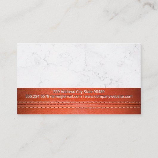 Naaimachine | | Marmer | Leer Gestikt Visitekaartje (Achterkant)