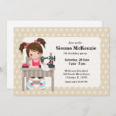 Naaimachine meisje kaart (Voorkant / Achterkant)