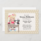 Naaimachine meisje kaart (Voorkant / Achterkant)