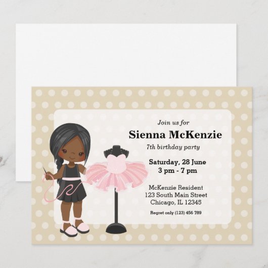 Naaimachine meisje kaart (Voorkant / Achterkant)