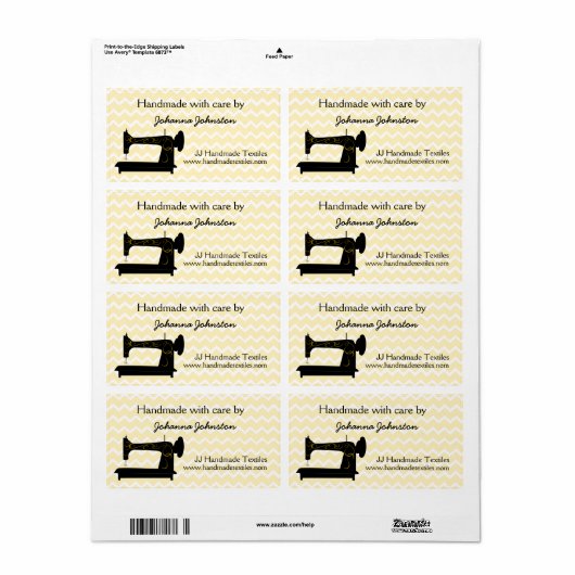 Naaimachine met grote etiketten (Full Sheet)