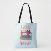 naaimachine met  naai, roze naaimachine tote bag (Voorkant)