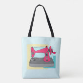naaimachine met  naai, roze naaimachine tote bag (Achterkant)