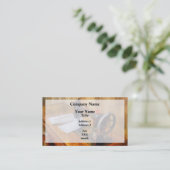 naaimachine met Oranje draad Visitekaartje (Staand voorkant)