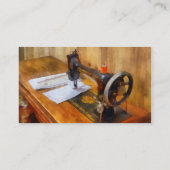 naaimachine met Oranje draad Visitekaartje (Achterkant)