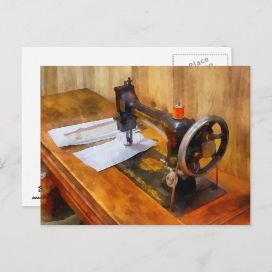 naaimachine met Oranje schroefdraad Briefkaart (Voorkant / Achterkant)