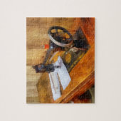 naaimachine met Oranje schroefdraad Legpuzzel (Verticaal)