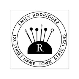 Naaimachine met rubberstempel  zelfinktende stempel