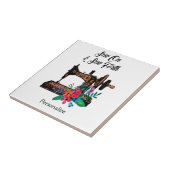  naaimachine met vaste prijsopgave Personaliseren Tegeltje (Zijkant)