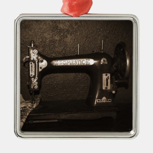  naaimachine metalen ornament (Voorkant)