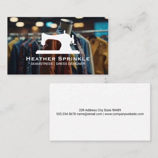 naaimachine | Mode kleding Visitekaartje (Voorkant / Achterkant)