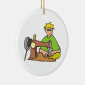 Naaimachine naaddruk keramisch ornament (Rechts)