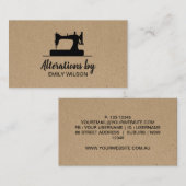 Naaimachine: naaigartriftpapier visitekaartje (Voorkant / Achterkant)