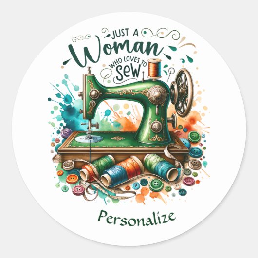  naaimachine naaimachine naaister naaimachine naai ronde sticker (Voorkant)