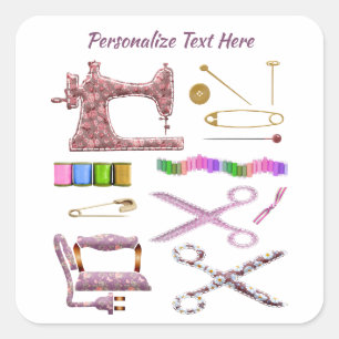 Naaimachine & naaimachine Tailor Accessoires Vierkante Sticker