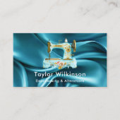 Naaimachine Naaister Blauwgroen Blauw Visitekaartje (Voorkant)