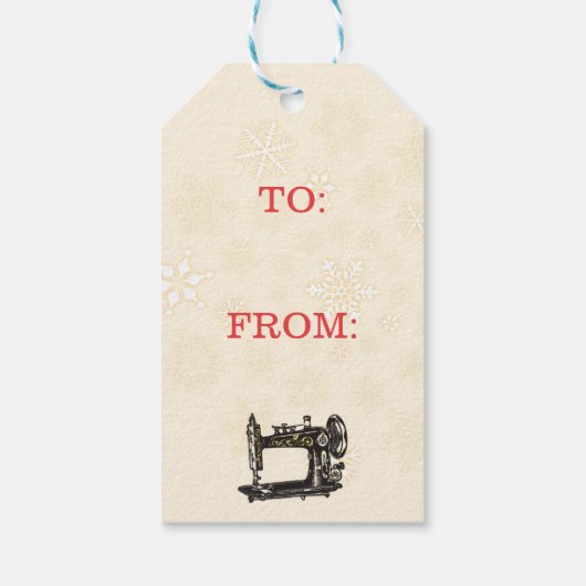  naaimachine naaister Christmas label Cadeaulabel (Achterkant)