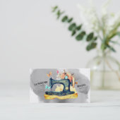  naaimachine naaister quilter kaart visitekaartje (Staand voorkant)