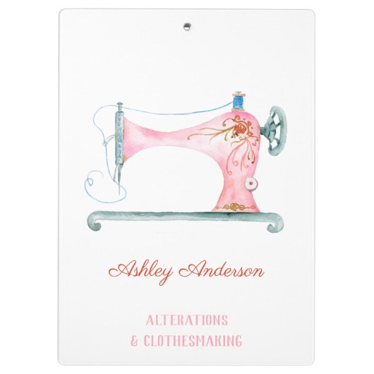 naaimachine naaister Waterverf klembord (Achterkant)