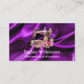 Naaimachine naaistress Paarse Visitekaartje (Voorkant)