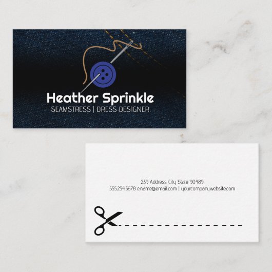 Naaimachine Naalden Knoop | Jean Stof Visitekaartje (Voorkant / Achterkant)