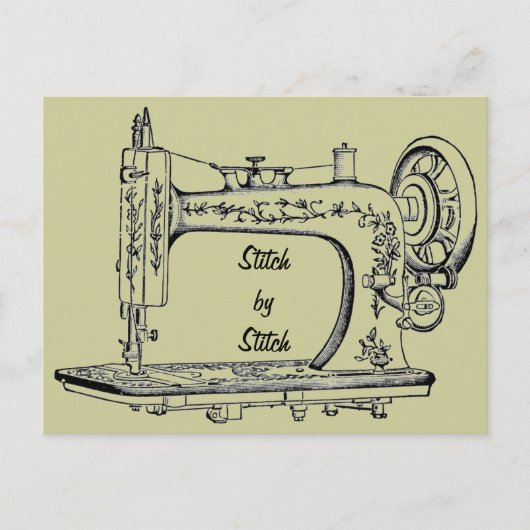  naaimachine, onderdruk briefkaart (Voorkant)