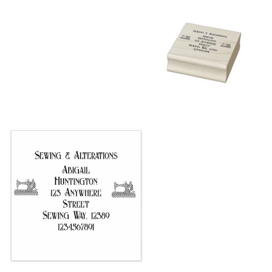  naaimachine op maat rubberstempel (Gestempeld)