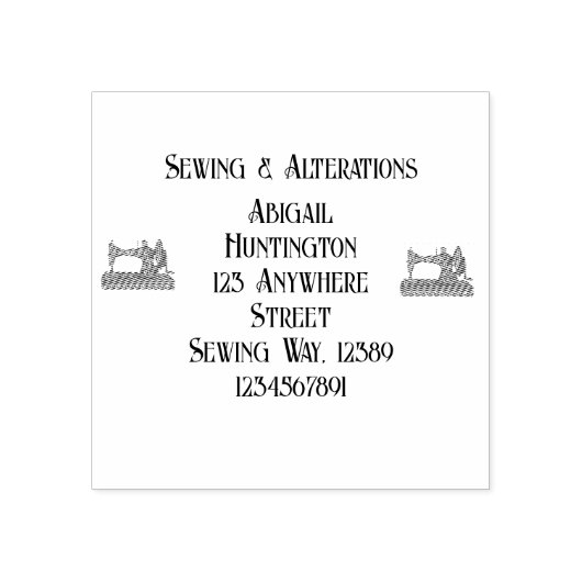  naaimachine op maat rubberstempel (Afrduk)