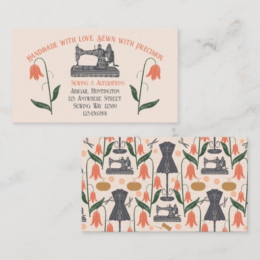 naaimachine op maat visitekaartje (Voorkant / Achterkant)