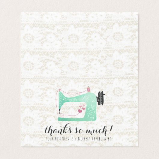 Naaimachine op Shabby Chic Kant Bedanktkaart Kaart (Buitenkant ongevouwen)