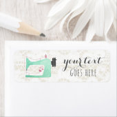 naaimachine op Shabby Chic Lace & Burlap Etiket (Insitu)