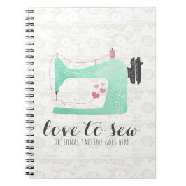 naaimachine op Shabby Chic Lace & Burlap Notitieboek