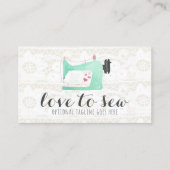 naaimachine op Shabby Chic Lace & Burlap Visitekaartje (Voorkant)