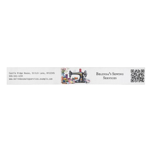 Naaimachine QR-code Kleine zakelijke benodigdheden Grosgrain Lint (Voorkant)