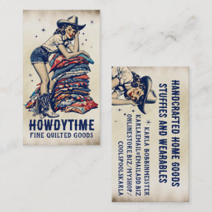 Naaimachine quiltster quiltster naaister cowgirl p visitekaartje