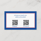 Naaimachine reparaties QR code blauw Visitekaartje (Achterkant)